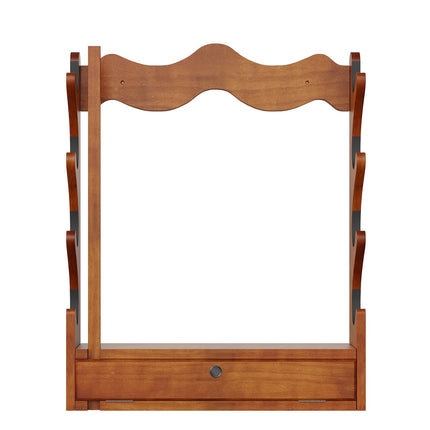 Wall-Mount Wood Gun Rack, Holds 4 Rifles, Padded