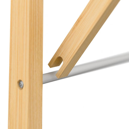 Nástěnný bambusovo-kovový sušák na prádlo, úsporný design