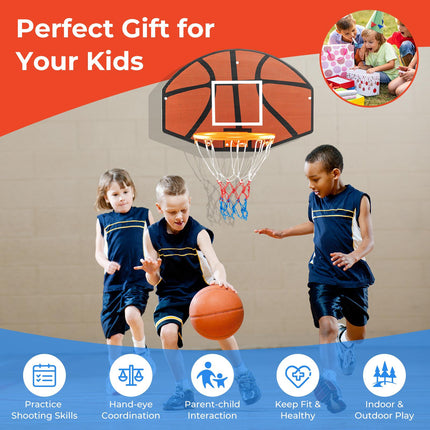 Wall-Mounted Basketball Hoop, 26 x 17.5 Shatterproof Backboard