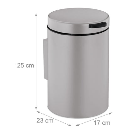 Nástěnný koupelnový koš, 3L, samozavírací víko
