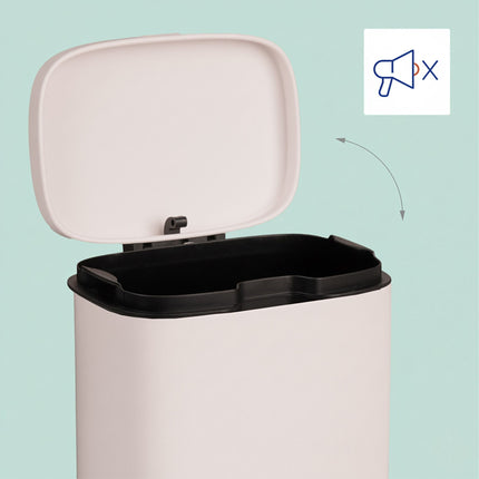 Badkamerprullenbak voor wandmontage, 3 liter, met softclose deksel