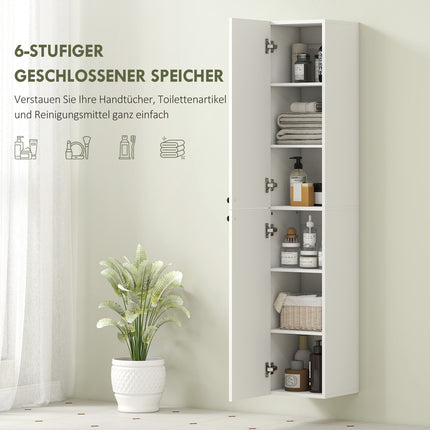 Wall-Mounted Bathroom Cabinet, White MDF, 161 cm