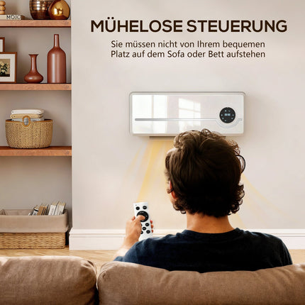 Nástěnný keramický ohřívač, 2000W, dálkové ovládání, LED displej