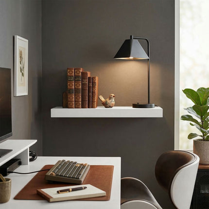 Wandmontiertes schwebendes Regal mit Metallhalterung, 1-stufig