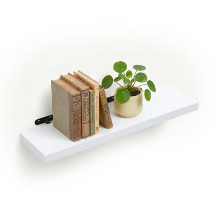 Wall-Mounted Floating Shelf With Metal Bracket