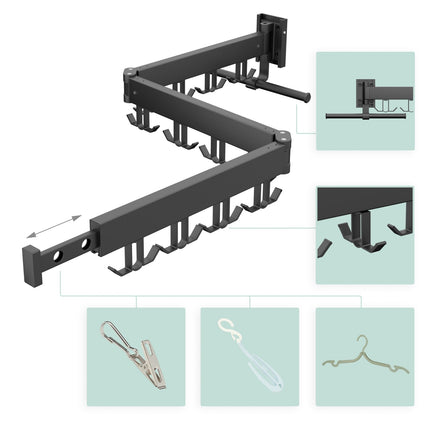 Wall-Mounted Folding Clothes Airer – Rustproof Aluminum