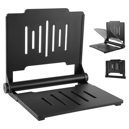 Wall-Mounted Folding Shower Seat With Backrest, 180kg