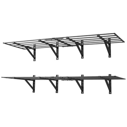 Wall-Mounted Garage Shelves, 2-Tier Steel, 4-Pack, 725 kg