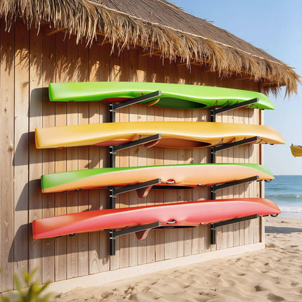 Wall-Mounted Kayak Storage Rack, 4 Kayaks, 300 lb