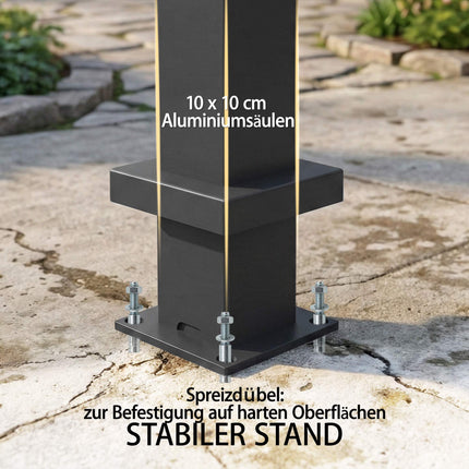 Nástěnná lamelová pergola, 3x3m, nastavitelná kovová střecha