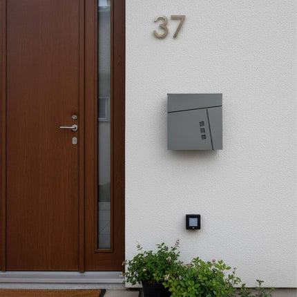Wandbriefkasten mit Zeitungsfach, wetterfest