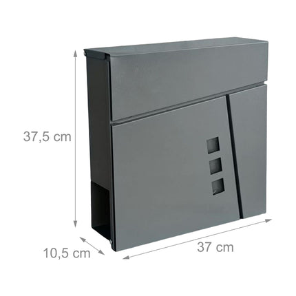 Wandbriefkasten mit Zeitungsfach, wetterfest