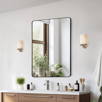 Wall Mounted Makeup Mirror, 24 x 36 in, Aluminum Alloy Frame
