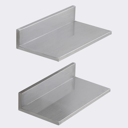 Wall-Mounted Stainless Steel Shelf, 16 x 8.6 in, 44 lb, Backsplash