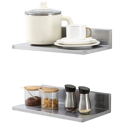 Wall-Mounted Stainless Steel Shelf, 16 x 8.6 in, 44 lb, Backsplash