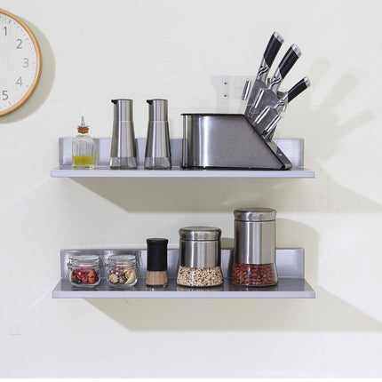 Wall-Mounted Stainless Steel Shelf with Backsplash, 20 kg
