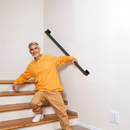 Wall-Mounted Stair Handrail, 910mm Carbon Steel, 113kg