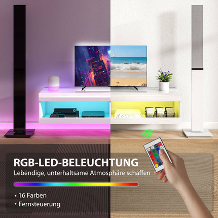 Nástěnný TV stolek s RGB LED pro televize 55-60 palců