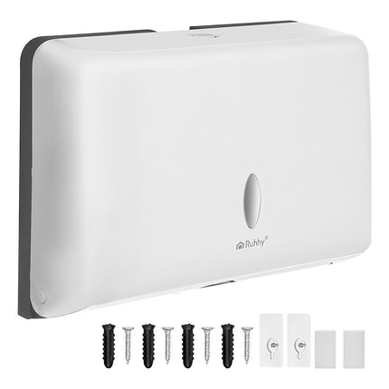Nástěnný bílý zásobník na papírové utěrky, ABS, 27cm