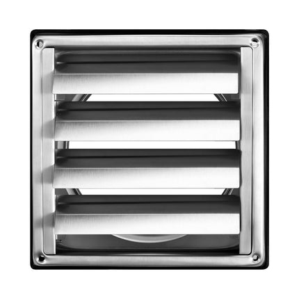 Wall Vent Cover 145mm, Square Louvered Stainless Steel – Rubber Gasket