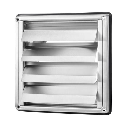 Wall Vent Cover 145mm, Square Louvered Stainless Steel – Rubber Gasket