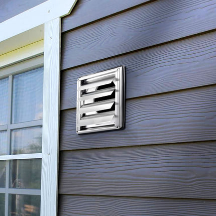 Wall Vent Cover 145mm, Square Louvered Stainless Steel – Rubber Gasket