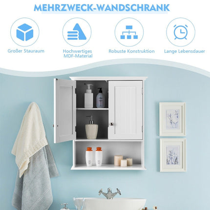 Nástěnná koupelnová dřevěná skříňka 60 x 20 x 70.5 cm bílá