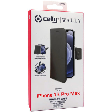 Pouzdro peněženka iPhone 13 Pro Max, černá