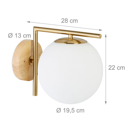 Nástěnná lampa GLOBI barva mosaz
