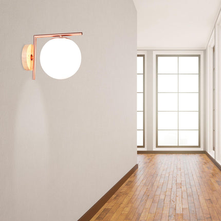 Nástěnná lampa ze skla v barvě mědi