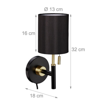 Nástěnná lampa s látkovým stínidlem