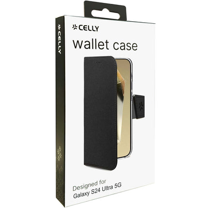 Wally pouzdro peněženka Galaxy S24 Ultra 5G, černá