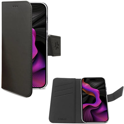 Wally pouzdro peněženka iPhone 15 Plus, černá