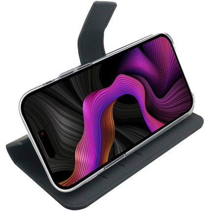 Wally pouzdro peněženka iPhone 15 Plus, černá