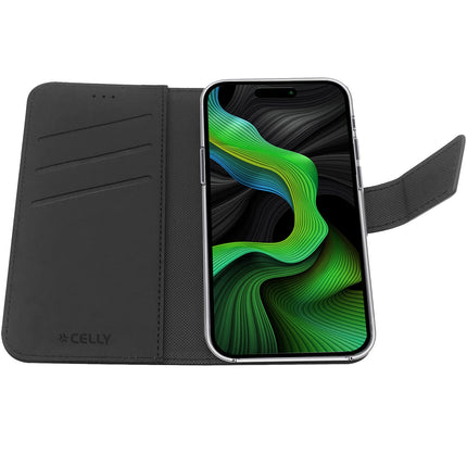 Wally Wallet Case iPhone 15 Pro Schwarz