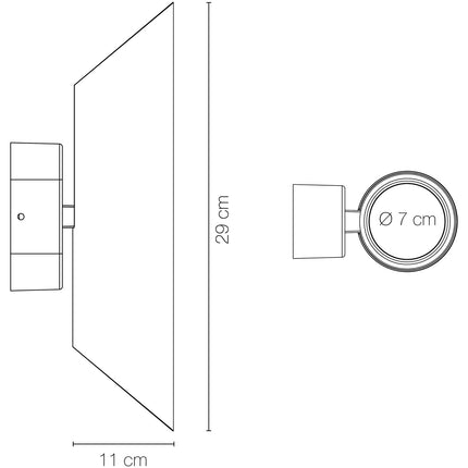 Wally nástěnné svítidlo nahoru/dolů 2 x5W 2x350lm 3000K