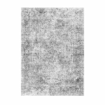 Washable Boho Area Rug 9x12 Ft, Non-Slip, Gray