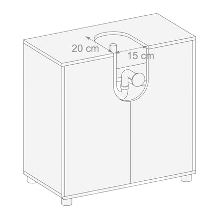 Washbasin Cabinet with Slatted Doors, Under-Sink Storage
