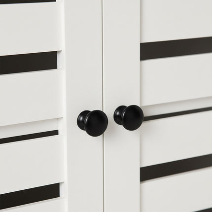 Washbasin Cabinet with Slatted Doors, Under-Sink Storage