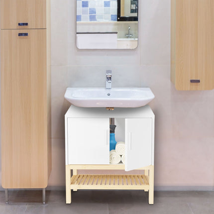 Washbasin cabinet with shelf
