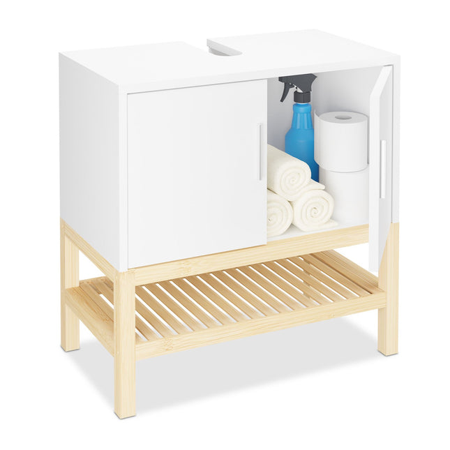 Washbasin cabinet with shelf