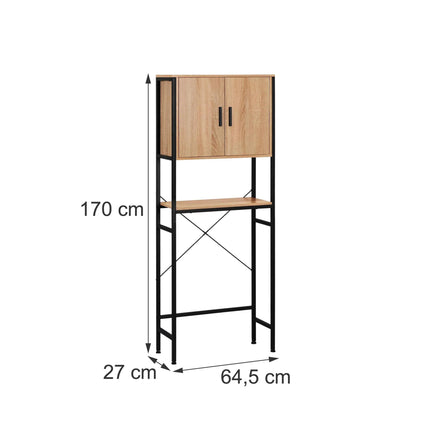 Washer Cabinet with Doors, Wood-Effect Finish, MDF & Metal