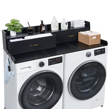 Washer Dryer Countertop 137 x 69.9 cm, 2 Drawers, Shelf