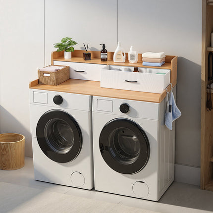 Washer Dryer Countertop with Shelf, 2 Drawers, Hooks