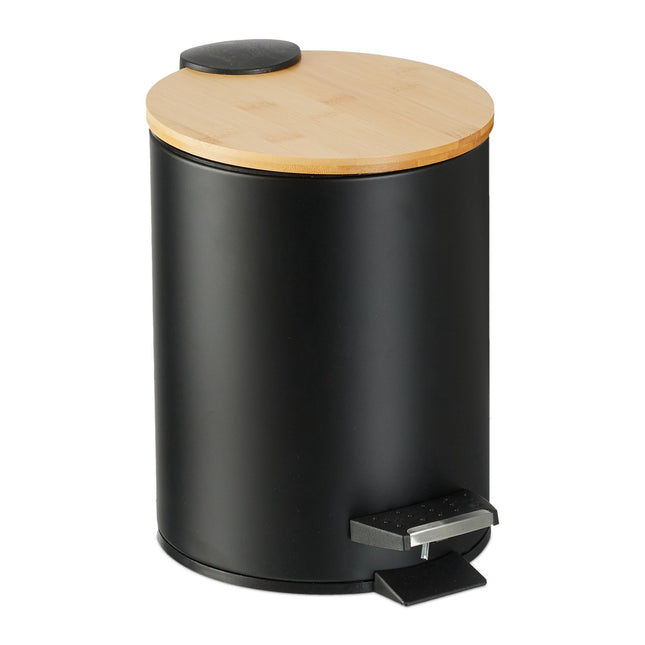 Waste container for bathroom 3 liters with bamboo lid