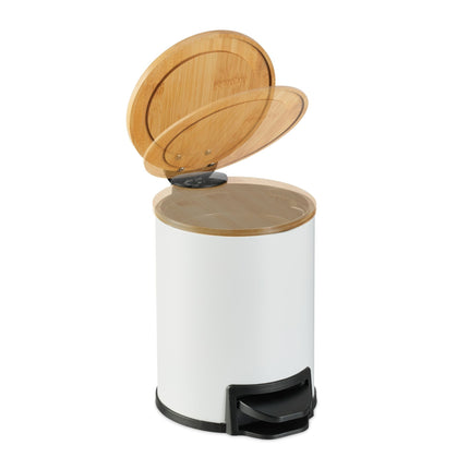 Waste container for bathroom 3 liters with bamboo lid