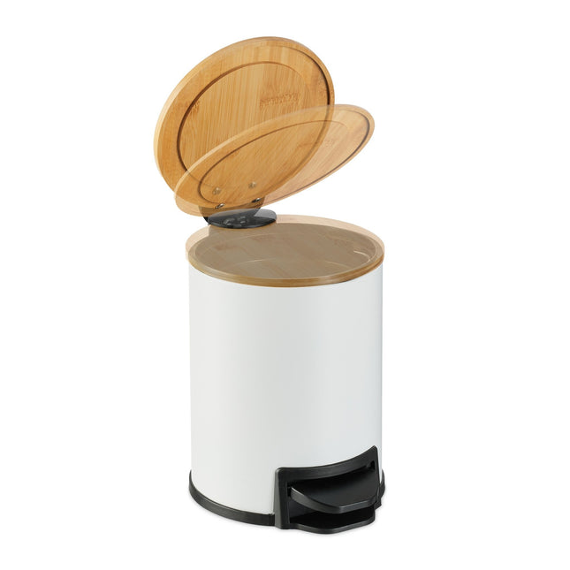 Waste container for bathroom 3 liters with bamboo lid