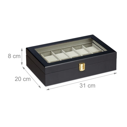 Box na hodinky s 12 přihrádkami