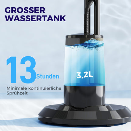 Oscilační stojanový mlžící ventilátor, dálkové ovládání, časovač, nádržka 3.2L