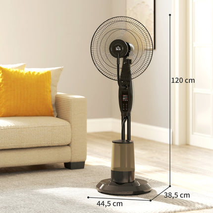 Oscilační stojanový mlžící ventilátor, dálkové ovládání, časovač, nádržka 3.2L